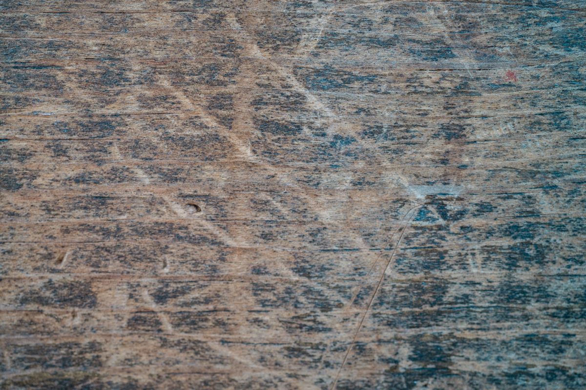 close-up of wood floor scratches